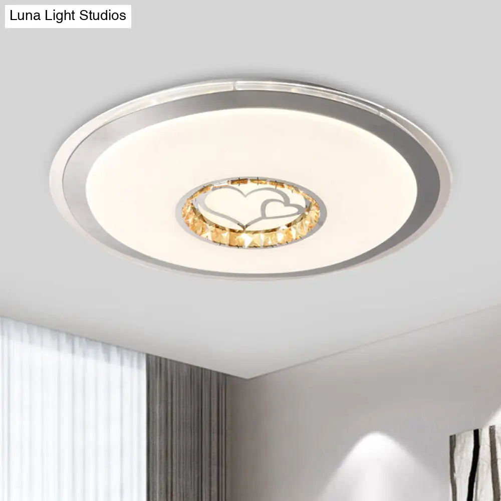DecorBites™ DecorBites™ Contemporary White Crystal LED Ceiling Light for Sleeping Room with Stunning Heart/Moon/Star Designs