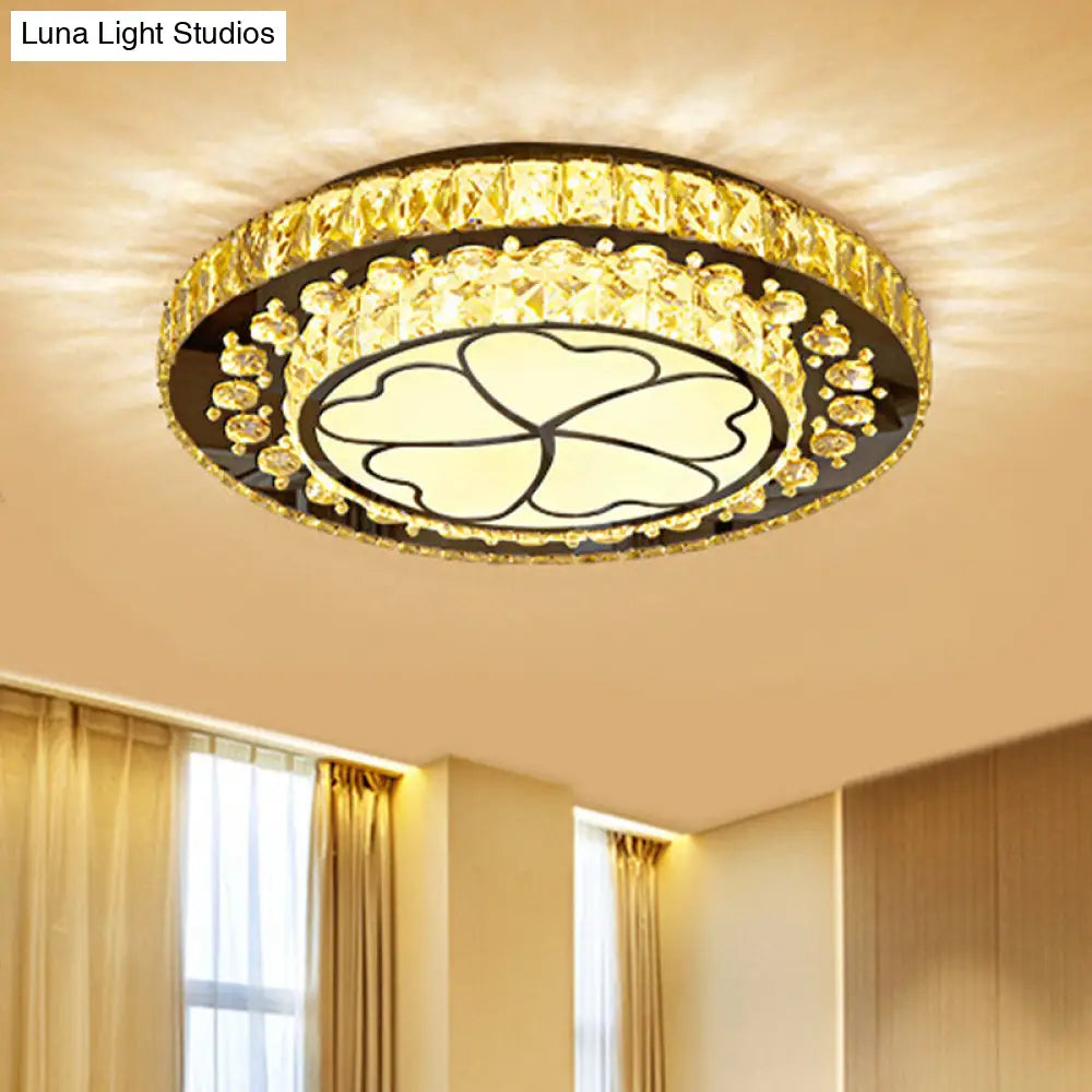 DecorBites™ DecorBites™ Contemporary White LED Crystal Flush Ceiling Light with Adjustable Brightness