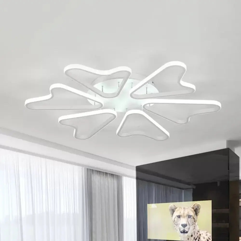 DecorBites™ DecorBites™ Contemporary White LED Flush Mount Ceiling Light with Acrylic Horn Design for Living Room