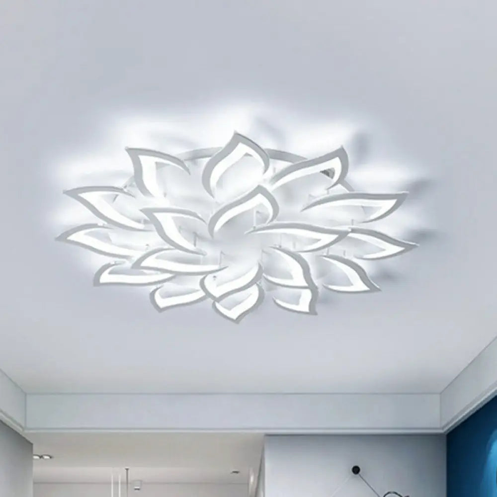 DecorBites™ DecorBites™ Contemporary White LED Flush Mount Light for Living Room - Blossom Acrylic Semi Flush Ceiling Light