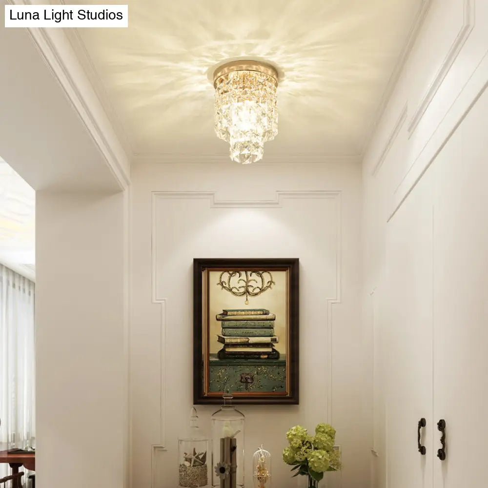 Lámpara de techo empotrada DecorBites™ de cobre, mini, de cristal, doble nivel, 1 luz