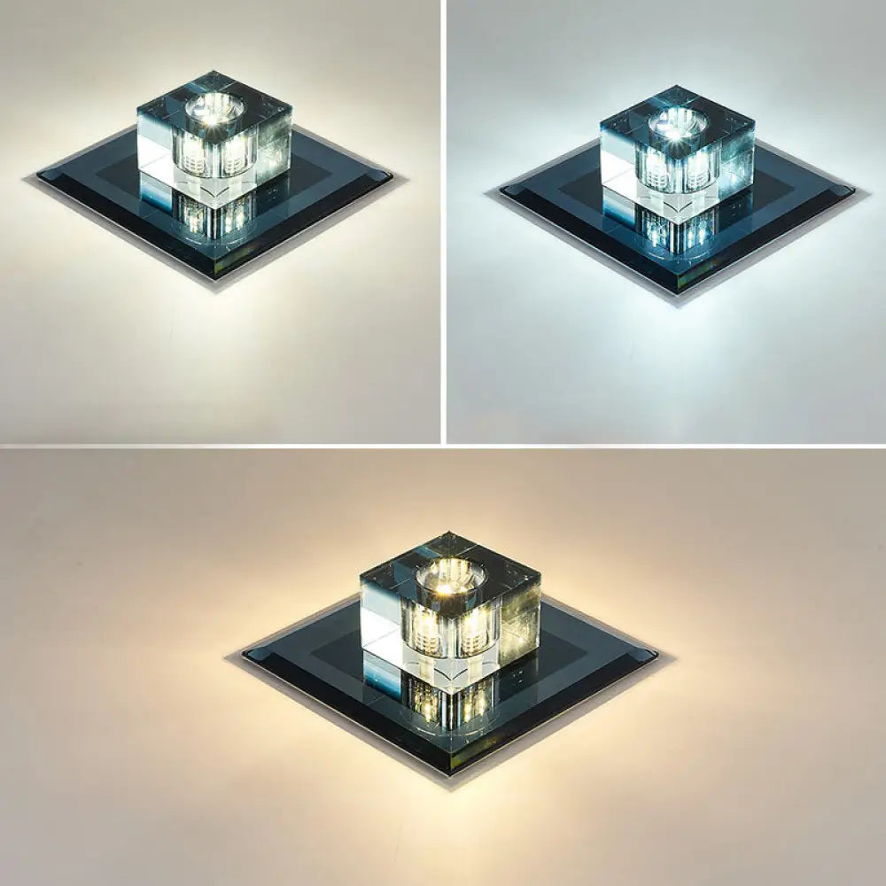 DecorBites™ Lámpara de techo LED empotrada de cristal para entradas modernas