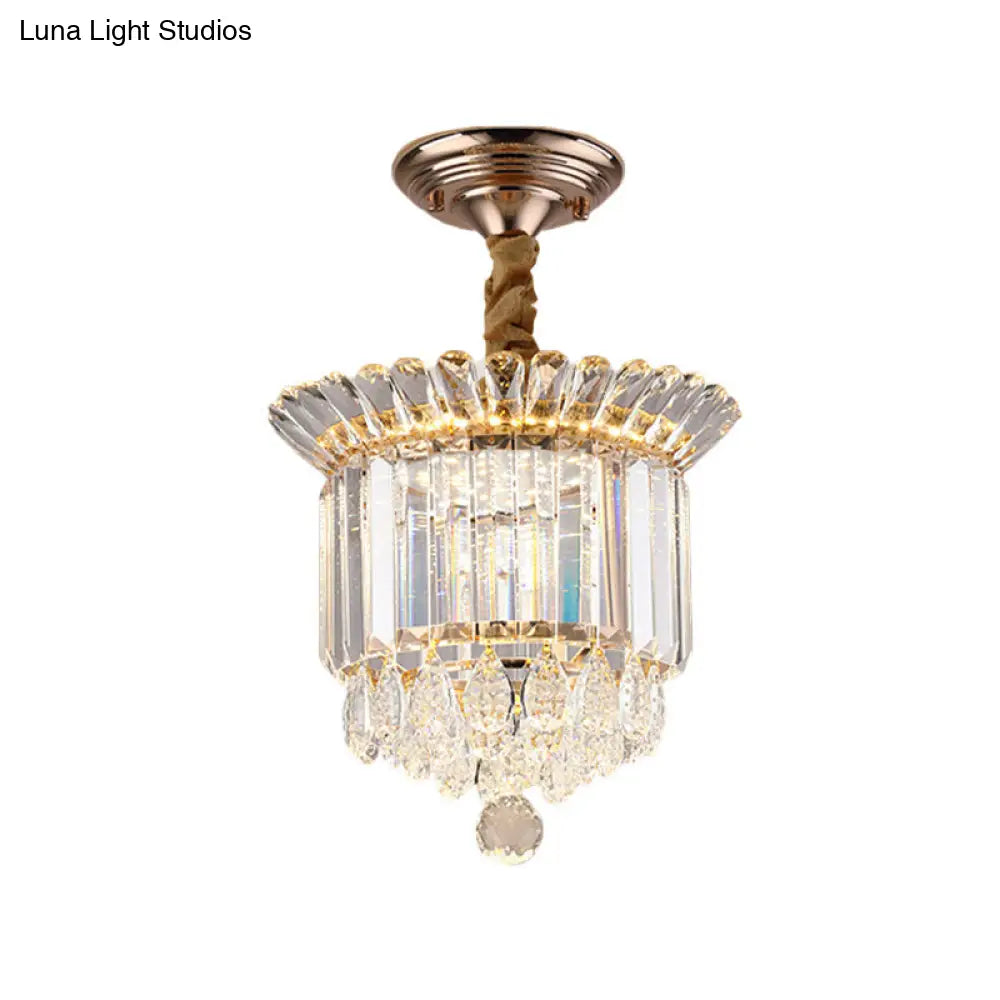 ديكوربايتس™ ديكوربايتس™ وحدة إضاءة LED كريستالية مدمجة بلمسة نهائية ذهبية وقطرات متدلية