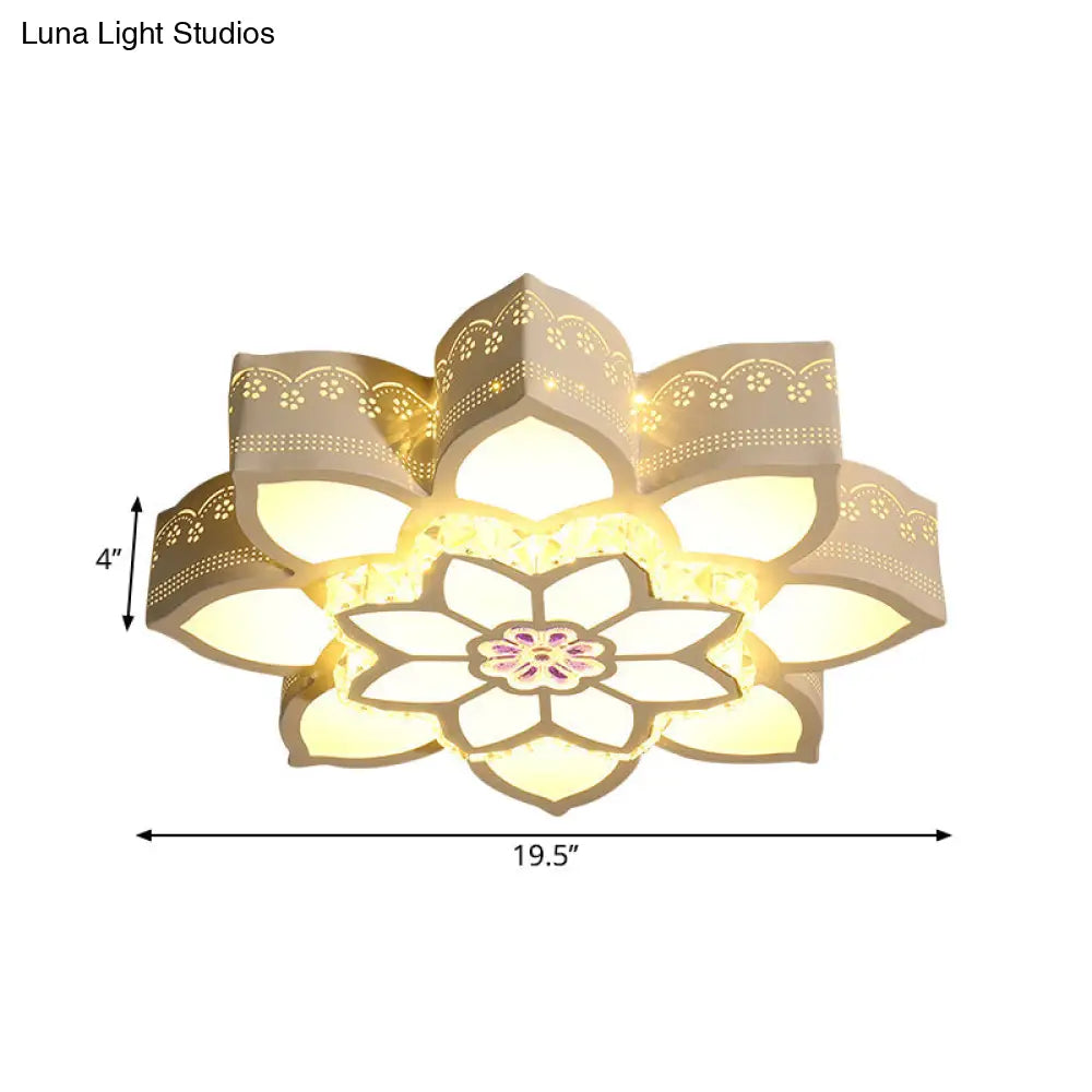 Lámpara de techo empotrada DecorBites™ Crystal Lotus LED - Diseño blanco moderno