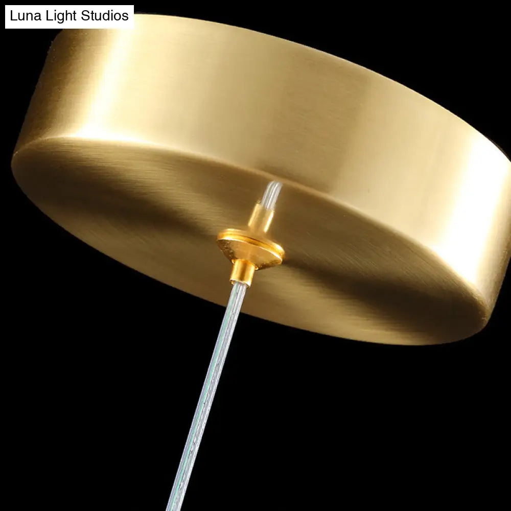 Lámpara colgante DecorBites™ con forma de piedra de cristal, estilo contemporáneo, iluminación descendente, color dorado