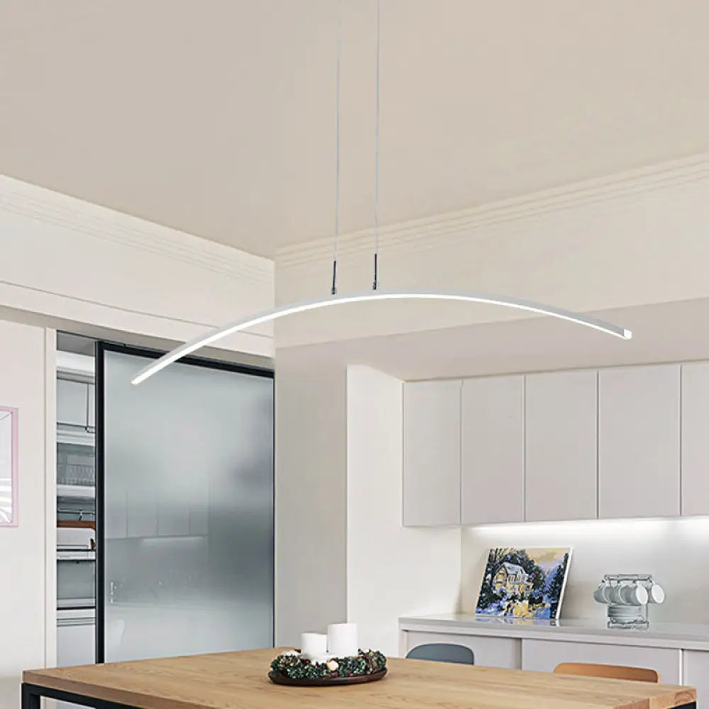 DecorBites™ Curved Metallic Black/White LED Island Lamp for Warm/White Lighting