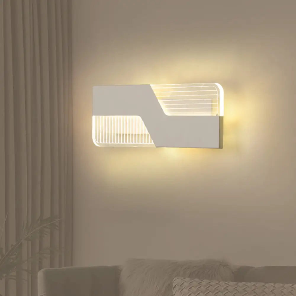 DecorBites™ Curved Nordic LED Metal Sconce Lamp: Black/White Wall Mount for Bedside in Warm/White Light