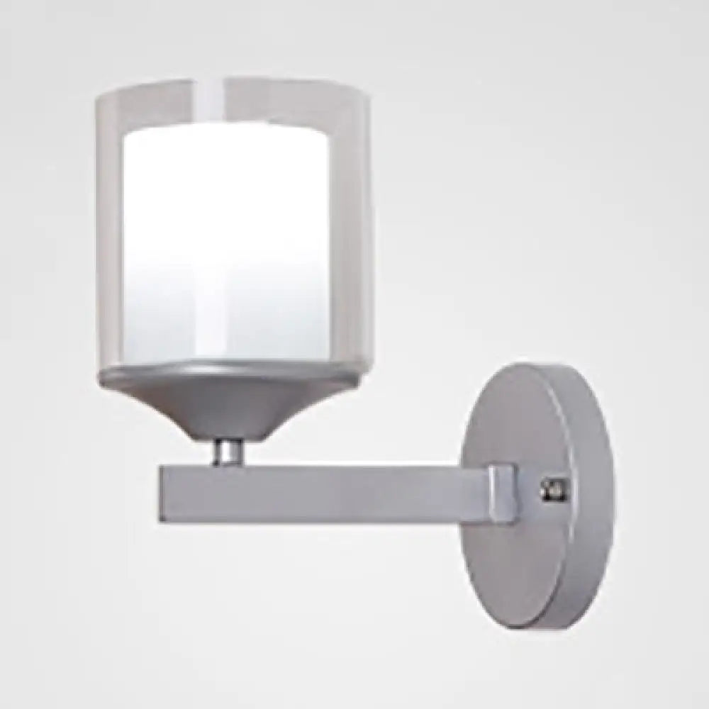 DecorBites™ DecorBites™ Cylinder Wall Mounted Industrial Light with Clear Glass in Black/Silver