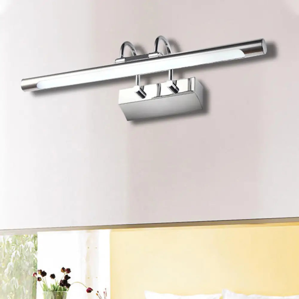 مصباح حائط أسطواني LED بتصميم عصري - أكريليك ومعدن، لمسة نهائية من النيكل، إضاءة دافئة/بيضاء - 18 بوصة/22