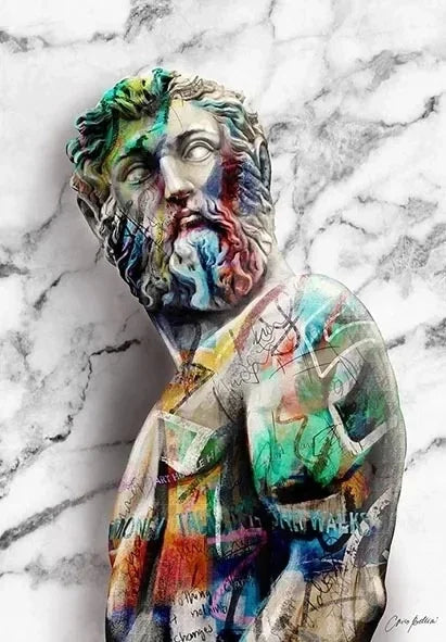 David Graffiti Art Canvas Print for Room Decor - Blue / 20x30cm No Frame