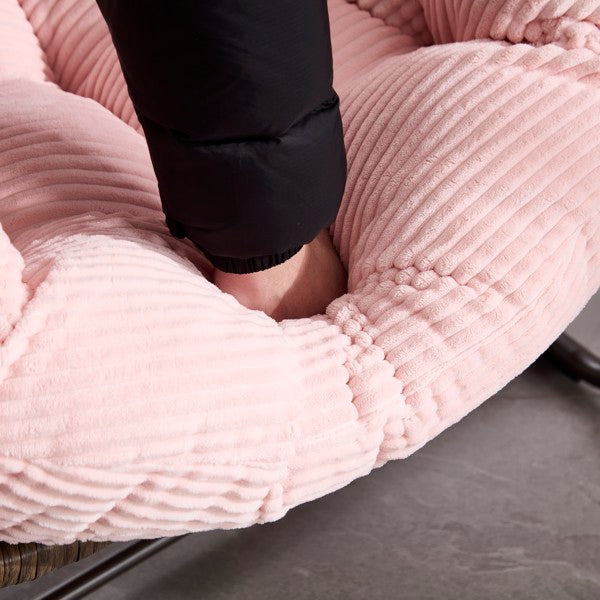 Outdoor Rattan Rocking Chair,Padded Cushion Rocker Recliner Chair Outdoor For Front Porch, Living Room, Patio, Garden, Pink-Prohibited From Selling On Temu