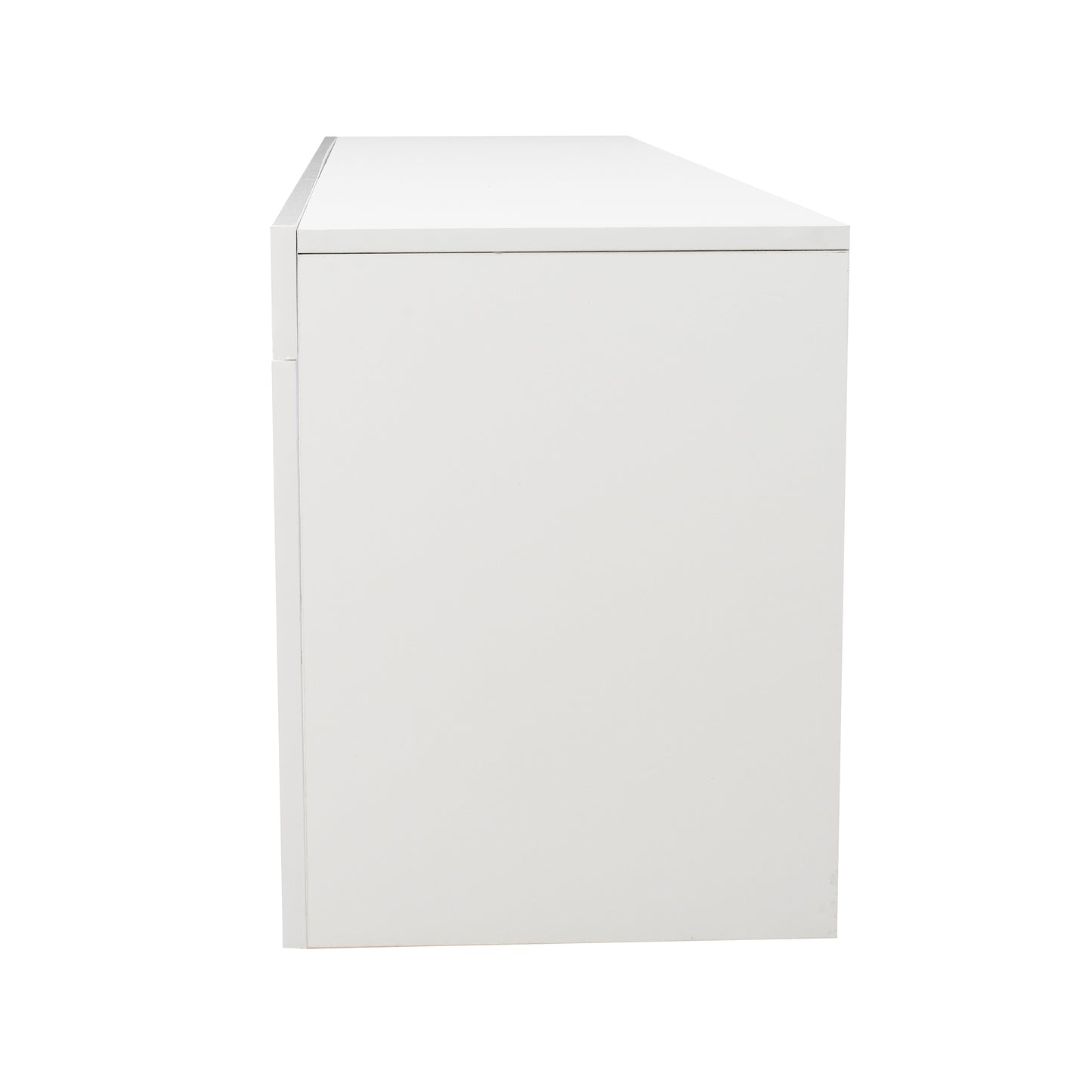 Modern White TV Stand, 20 Colors LED TV Stand W Remote Control Lights