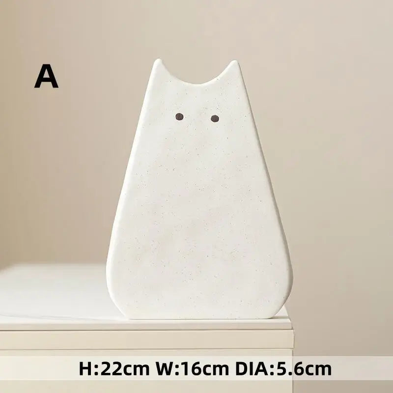 Charming Cat-Inspired Ceramic Vase - A / CHINA - Vase