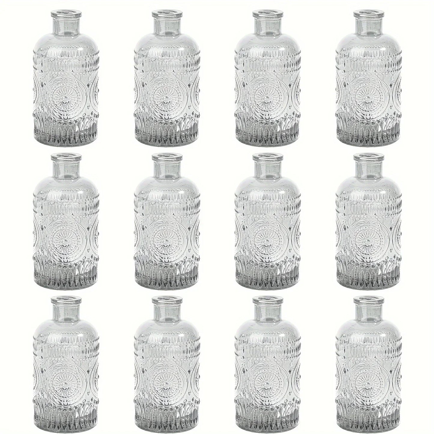 Clear Glass Bud Vases Set - 12 Pieces - Clear-12pcs / United States - Vase