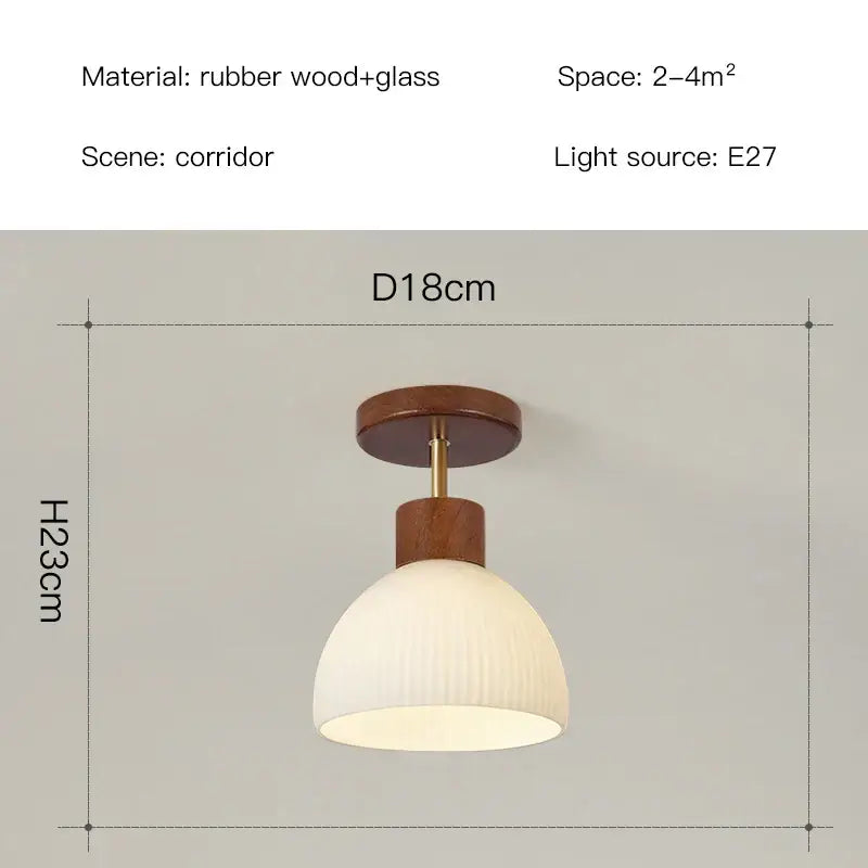 A warm-toned ribbed glass ceiling chandelier with rubber wood and brass fixture from decorbites coco wood glass collection
