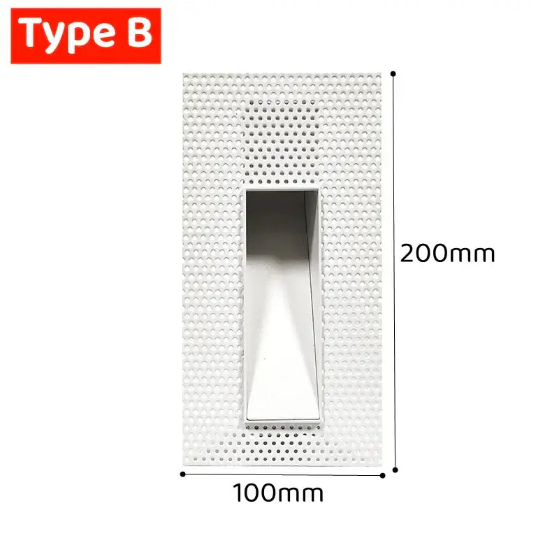 White perforated metal wall lamp switch plate with rectangular sliding lever for decorbites led motion sensor fixture