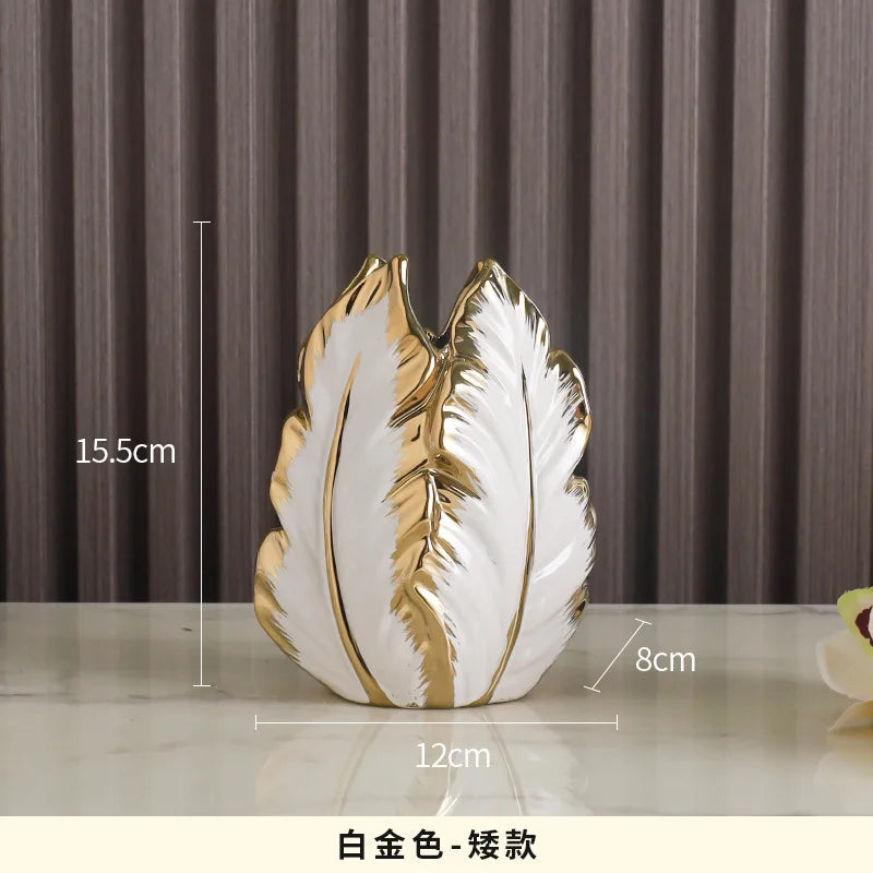Luxurious Gold Ceramic Vases for Home Decor - A - Vase