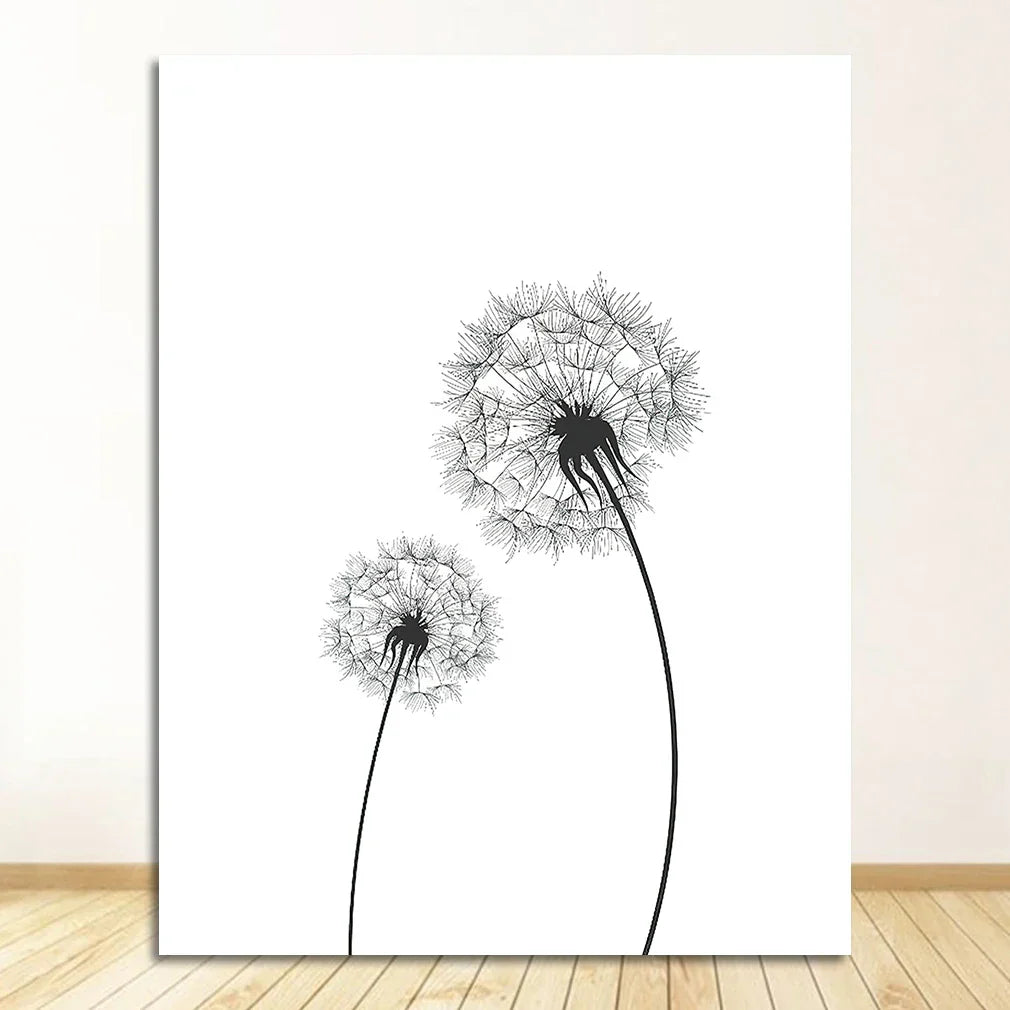 ’Minimalist Dandelion Canvas Wall Art Set’ - 2500-01 / A3 30x42cm No Frame - Posters