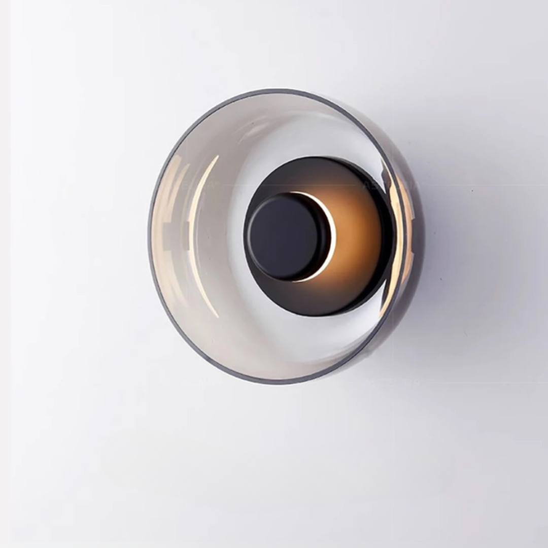 Modern Glass LED Wall Light - Smoke Gray