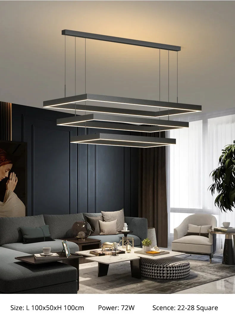 Dimmable Nordic LED Ceiling Chandelier for Living Room - Chandelier