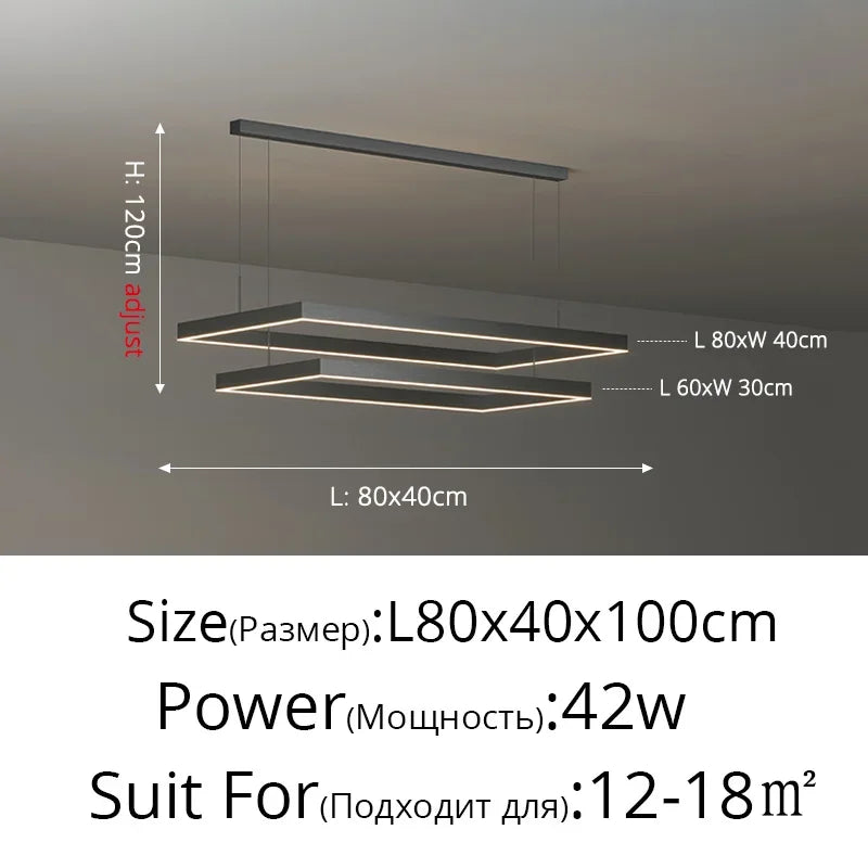 Dimmable Nordic LED Ceiling Chandelier for Living Room - 2 Layer 60-80cm / Remote dimming - Chandelier