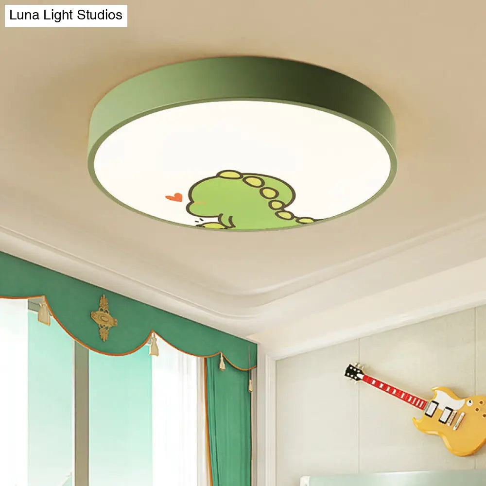 DecorBites™ DecorBites™ Dinosaur Themed Kid Bedroom Flush Mount Ceiling Light