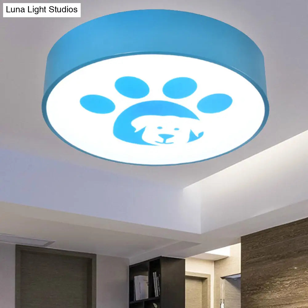 DecorBites™ DecorBites™ Dog Paw Acrylic Ceiling Lamp: Round Shade Ceiling Mount Light for Bathrooms