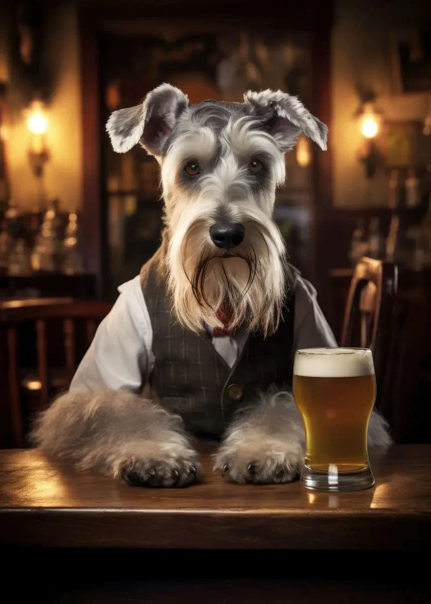 Dog Pub Canvas Print - Animal Wall Art - A / 30x40cm No Frame - Posters