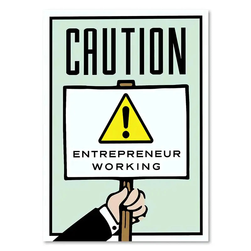 ’Dollar Millionaire Motivational Cartoon Canvas Wall Art’ - 20x25cm No Frame / TM0002-15 - Posters