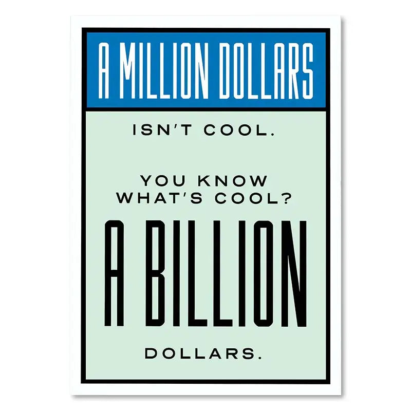 ’Dollar Millionaire Motivational Cartoon Canvas Wall Art’ - 20x25cm No Frame / TM0002-03 - Posters
