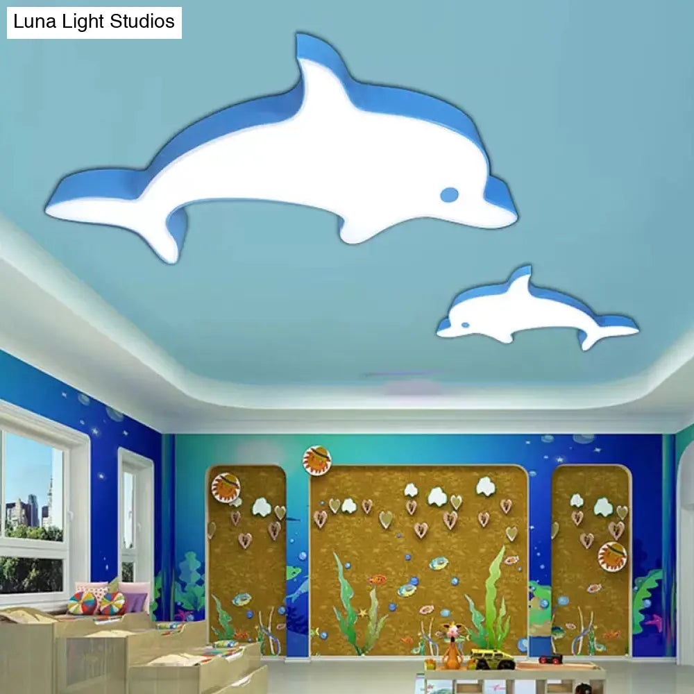 DecorBites™ DecorBites™ Dolphin LED Flush Mount Light - Perfect for Child's Bedroom Ceiling