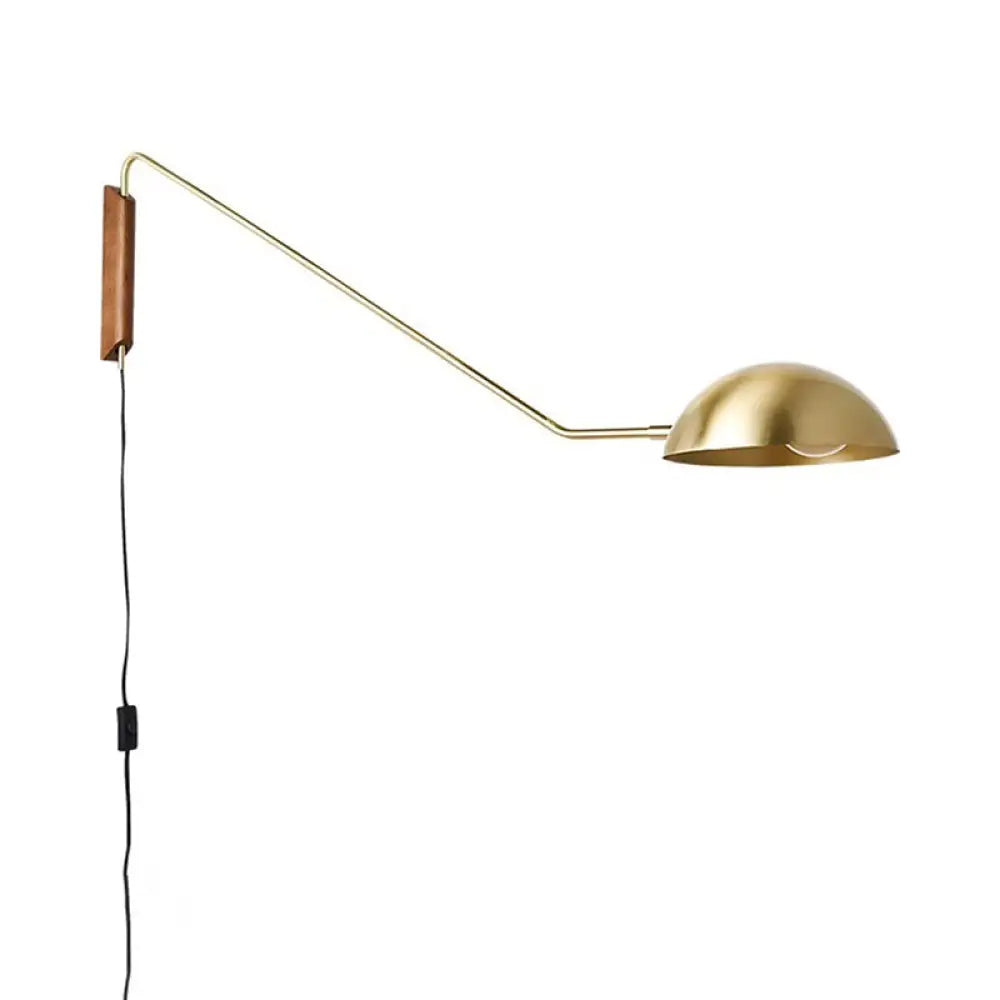 DecorBites™ DecorBites™ Dome Bedside Metal Wall Mount Swing Arm Sconce Light