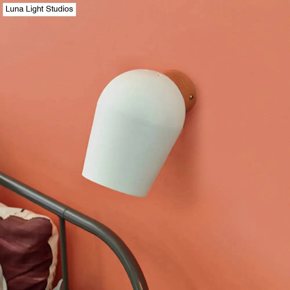 DecorBites™ DecorBites™ Dome Wall Mounted Light - White Metal Shade - 1 Light Nordic Wall Lighting for Bedside