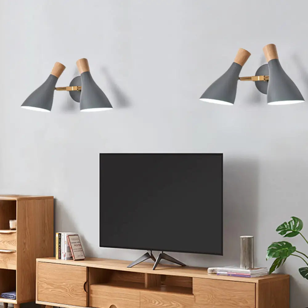 DecorBites™ Double Shade Gray/Green Nordic Wall Sconce with Metallic Finish - Perfect Living Room Lighting