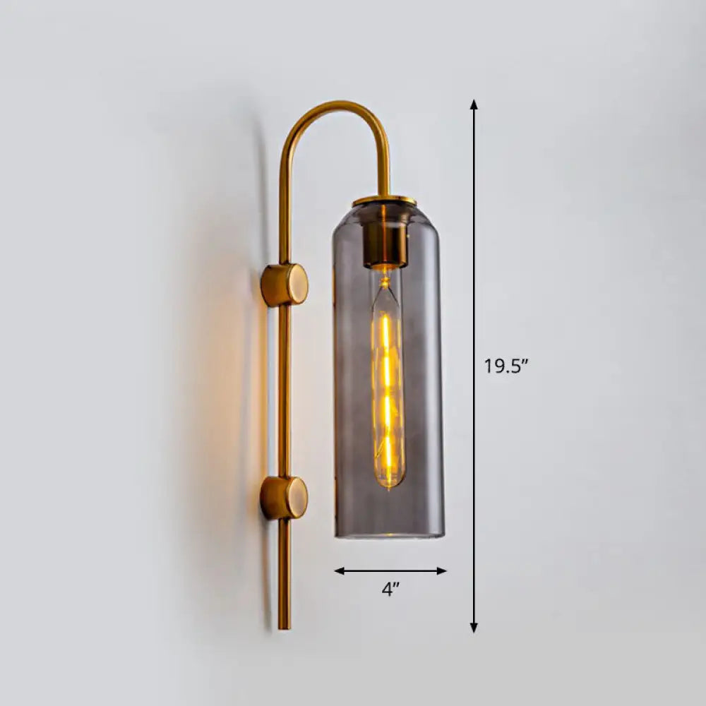 DecorBites™ DecorBites™ Elegant Glass Wall Sconce - Modern Gooseneck Arm - 1-Light Corridor Lamp