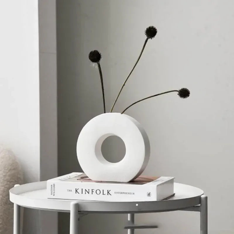 Elegant Nordic Matte Flower Vase Décor - WHITE - Vase