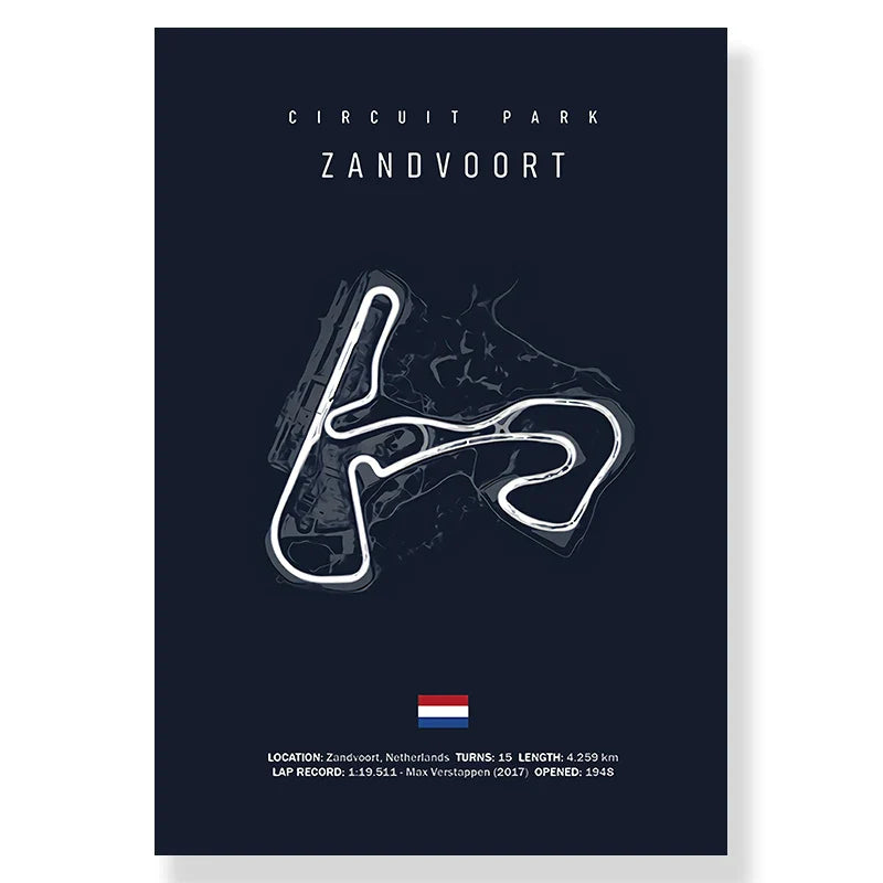 F1 Circuit Canvas Painting for Living Room - Posters