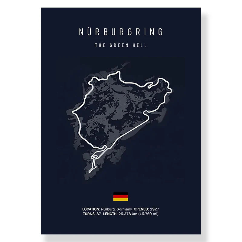 F1 Circuit Canvas Painting for Living Room - Posters