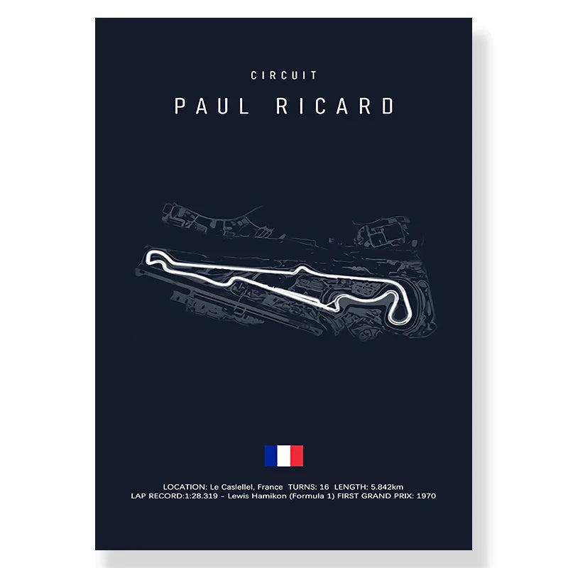 F1 Circuit Canvas Painting for Living Room Decor - Posters