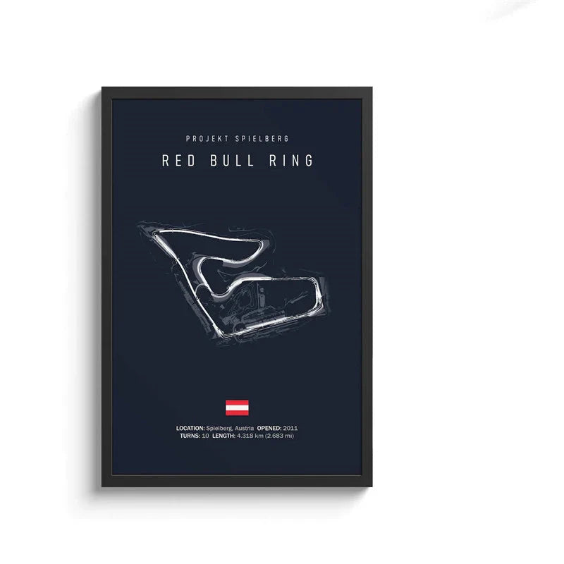 F1 Circuit Canvas Painting - Motorsport Wall Art - 01 / 50x70cm No Framed - Posters