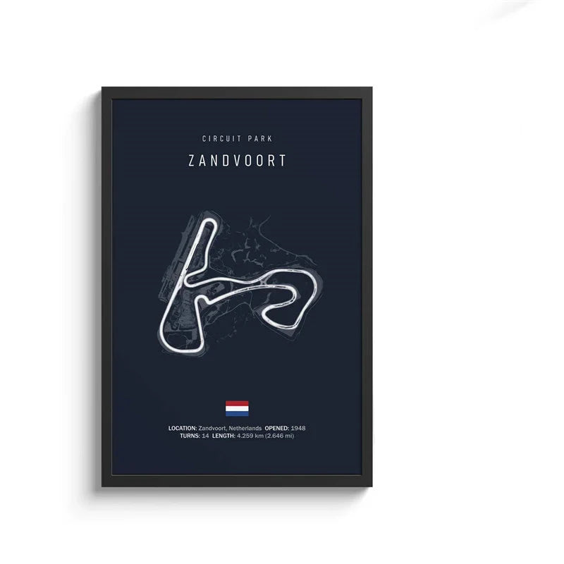 F1 Circuit Canvas Painting - Motorsport Wall Art - 22 / 50x70cm No Framed - Posters