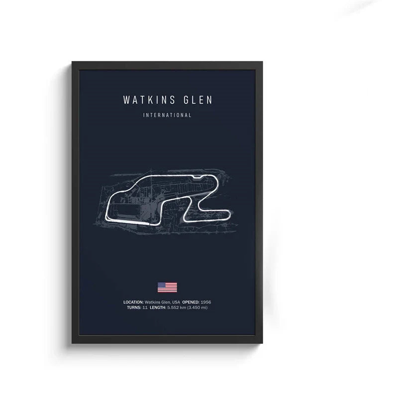 F1 Circuit Canvas Painting - Motorsport Wall Art - 28 / 50x70cm No Framed - Posters
