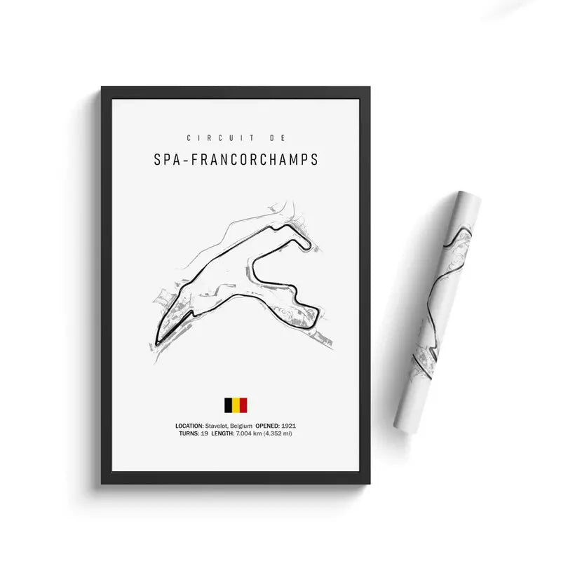 F1 Circuit Canvas Painting - Motorsport Wall Art - 32 / 50x70cm No Framed - Posters
