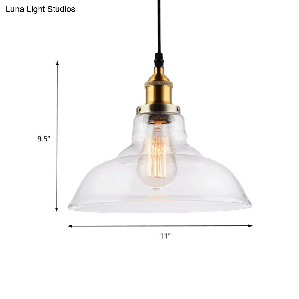 Lámpara colgante DecorBites™ de latón y cristal transparente estilo rústico - Ideal para comedor o sala de estar.