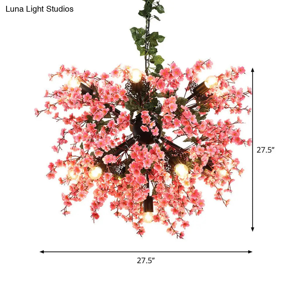 Farmhouse Metal Pink Sputnik Chandelier - 13 Heads Pendant Ceiling Light for Restaurants