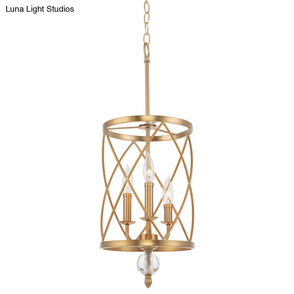 Farmhouse Trellis Cage Ceiling Chandelier with Hanging Chain - Classic Metal Hanging Light