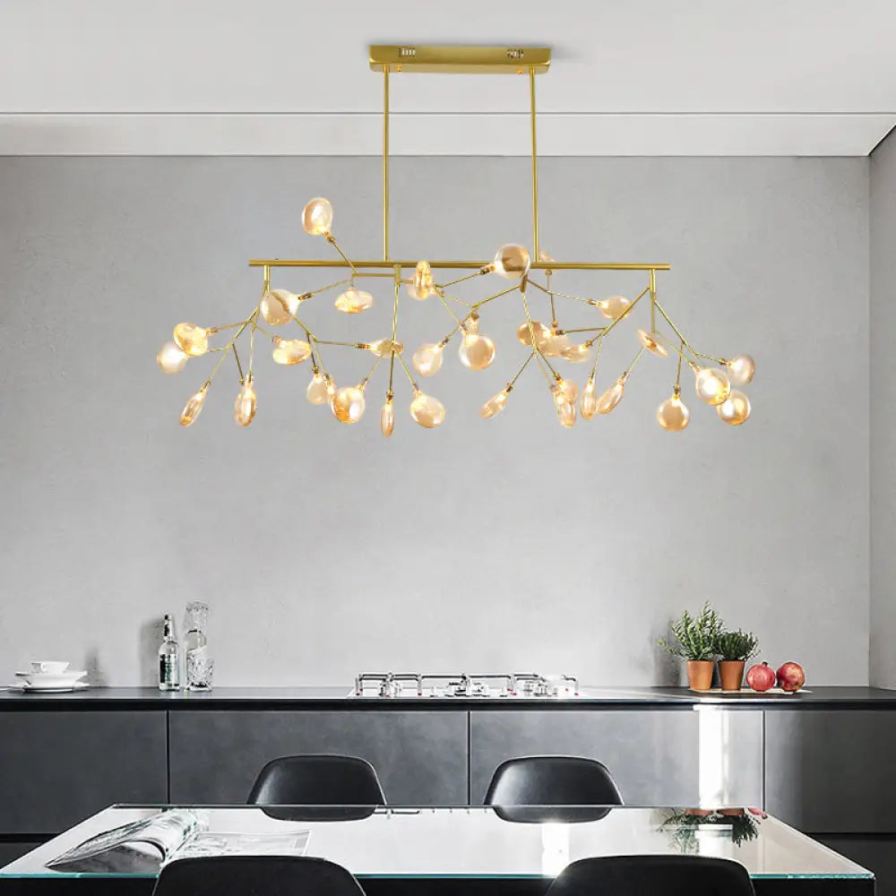 Lámpara colgante DecorBites™ Firefly Island: Lámpara de techo metálica posmoderna - Suspensión de 36 luces para restaurantes
