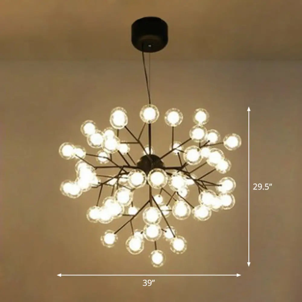 Firefly Pendant Light: Clear Ball Glass, Post-Modern Restaurant Chandelier