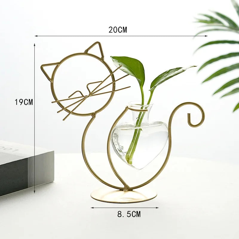 Flamingo Metal Vase for Home Decor - Burgundy - Vase