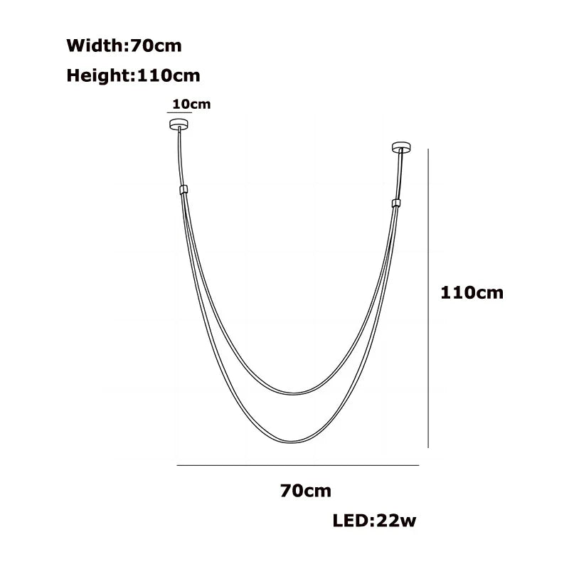 Flexible Leather Belt LED Chandelier Light - Chandelier